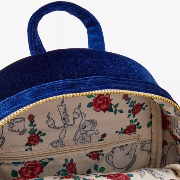 New Loungefly Disney Beauty and the Beast
Velvet Mini Backpack. - Picture 4 of 6